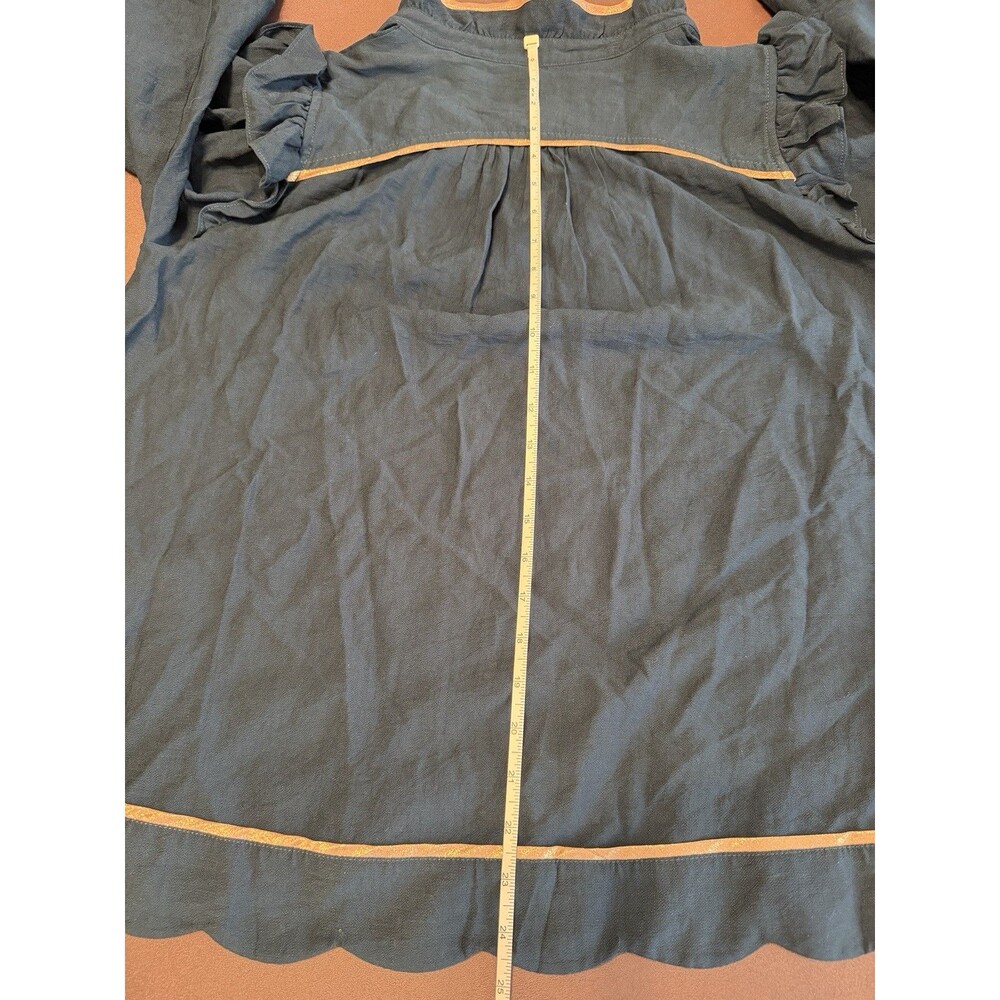 Umgee Long Sleeve Ruffled Collar Blouse Women’s Large Top Forest Green, Gold NWT - Picture 8 of 8